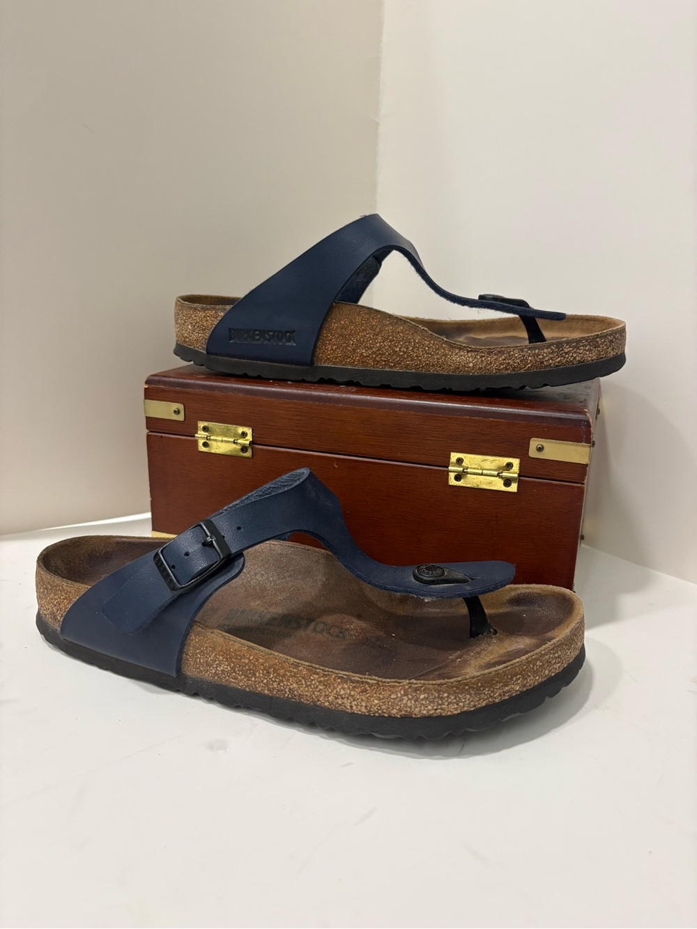 Birkenstock Gizeh Birko-Flor Thong Sandals - Navy Blue